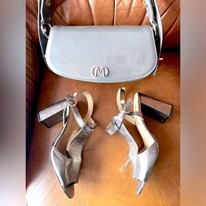 NWOT Gizzelli designed grey shoes size 8.5  with matching Matmazel hand bag .